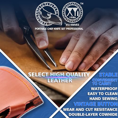 XYJ Leather Sheath For 6 Inch Chef Knife Edge Guards Blade Protector Cleaver Knives Cover With Loop Belt For Outdoor Camping - Image 3