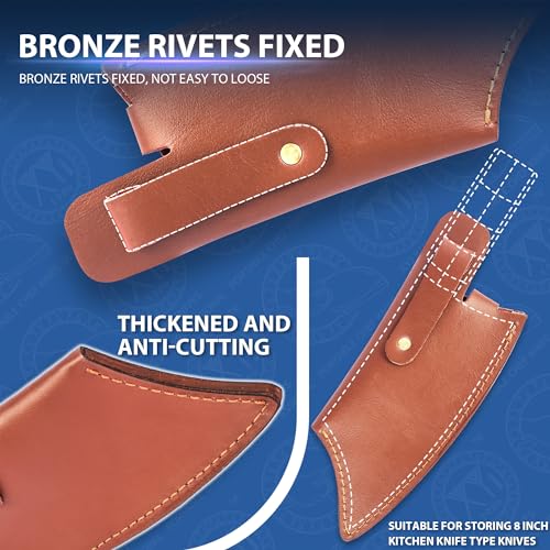 XYJ Leather Sheath For 6 Inch Chef Knife Edge Guards Blade Protector Cleaver Knives Cover With Loop Belt For Outdoor Camping - Image 5