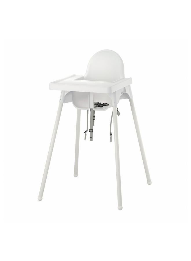Zaboon Highchair With Tray, White/White - Image 1