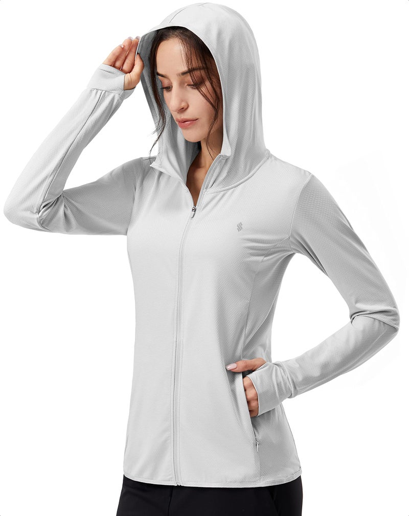Soothfeel Women's UPF 50+ Sun Protection Hoodie Jacket Lightweight Long Sleeve Sun Shirt for Women with Pocket Hiking Outdoor - Image 1