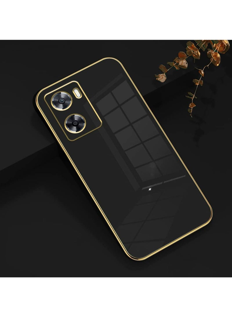 OnePlus Nord N20 SE 4G / OPPO A57 4G Black Mobile Phone Case Cover, Luxury Plating Soft Back Cover, Raised Full Camera Protection - Image 2