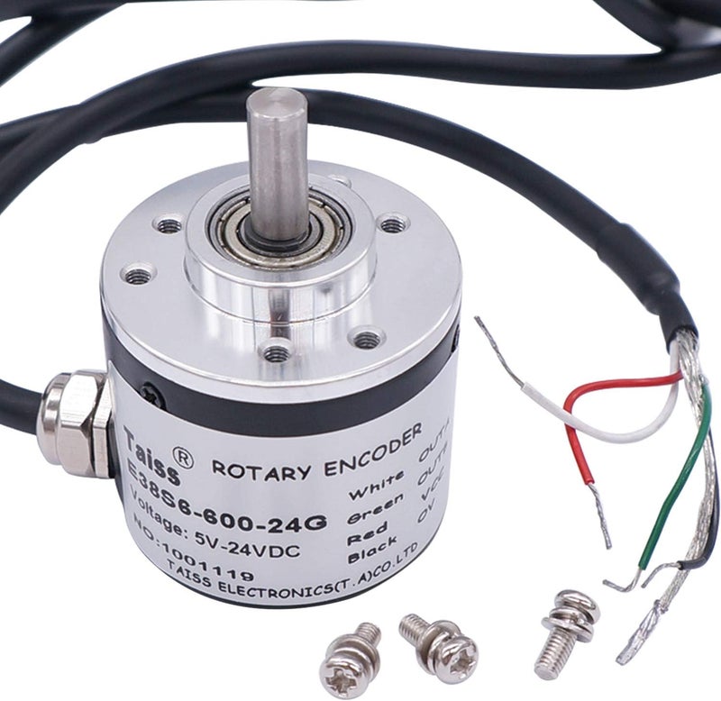 Taiss /Incremental Rotary Encoder DC 5-24v Wide Voltage Power Supply 6mm Shaft Optical AB 2 Phase Quadrature Encoder for Arduino 600P/R - Image 1