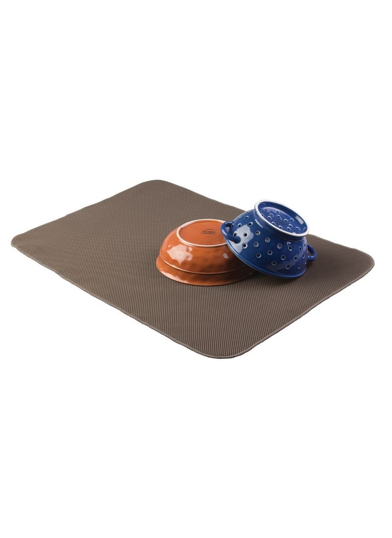 InterDesign iDesign iDry Absorbent Kitchen Countertop Dish Drying Mat - 24" x 18", Mocha/Ivory  - Image 3