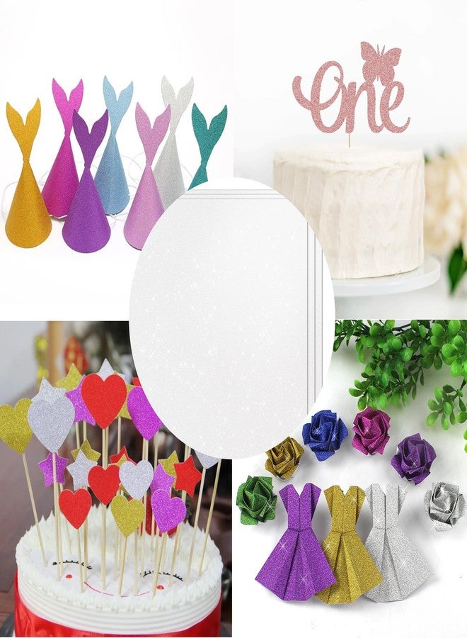 BEISHIDA ورق كرتون لامع BEISHIDA 12x12 بوصة، ورق لامع أبيض للحرف اليدوية، تزيين قبعة التخرج، ورق سكرابوك براق 250 جرام للمشاريع الفنية DIY (15 ورقة) - Image 4