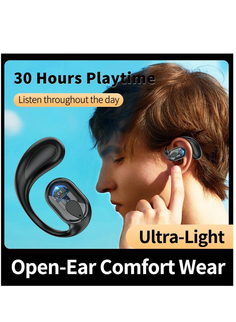 Excefore Open-Ear Wireless Headphones, Single Left Ear Bluetooth Headsets, 30 Hours Playtime, Comfort Sports Earbud for Running/Driving/Work/Cycling, Bluetooth Headset Compatible with iPhone & Android - Image 3