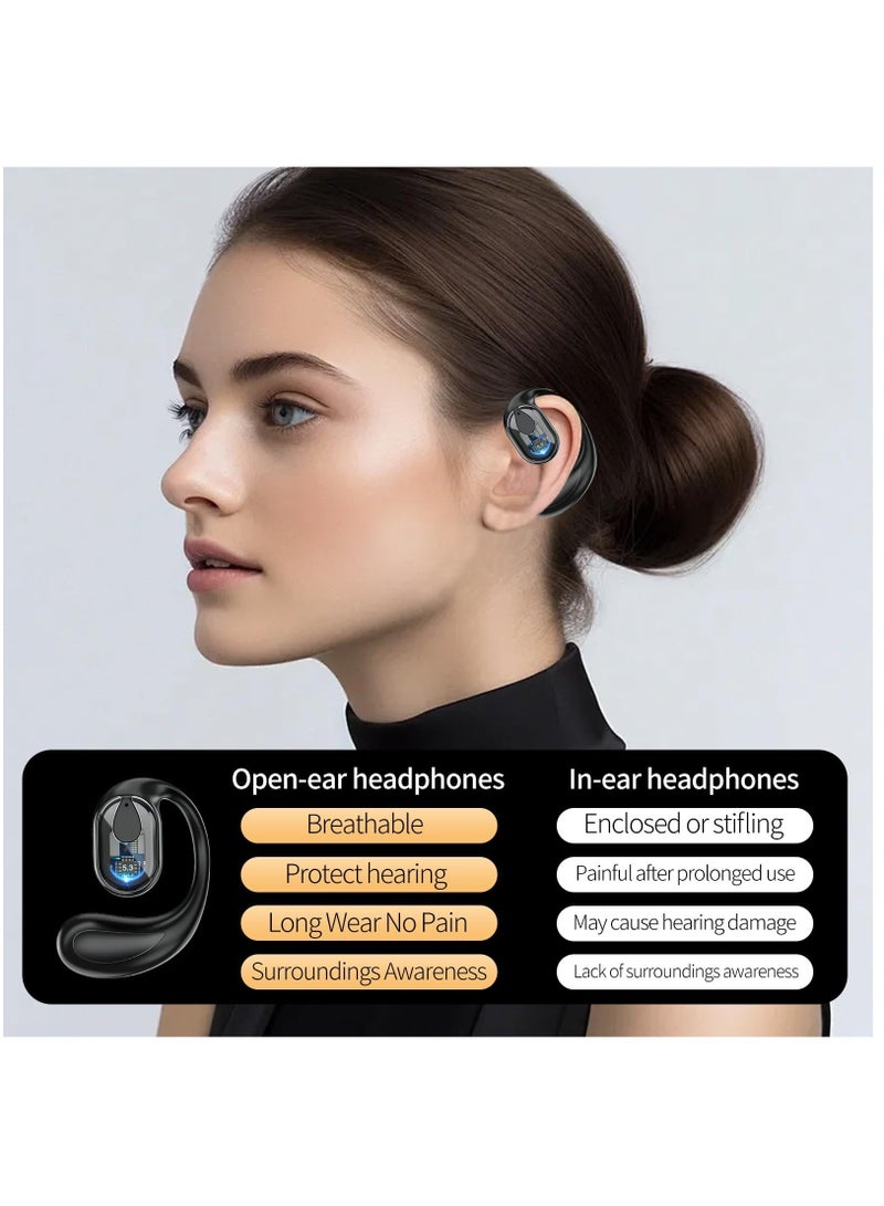 Excefore Open-Ear Wireless Headphones, Single Left Ear Bluetooth Headsets, 30 Hours Playtime, Comfort Sports Earbud for Running/Driving/Work/Cycling, Bluetooth Headset Compatible with iPhone & Android - Image 4