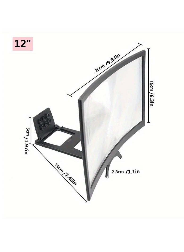 AROAQ Phone Screen Magnifier, Portable Mobile Phone Curved Screen Amplifier, Durable Hd Large Phone Pull Out Screen Magnifier, High Definition Screen Stand Magnifying Glass, (1pc, 12inch)  - Image 1
