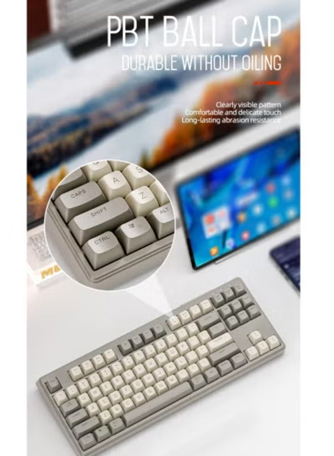 GULFLINK M87 Wireless Gaming Bluetooth Keyboard Rainbow Backlight Computer RGB Keyboard - Image 2