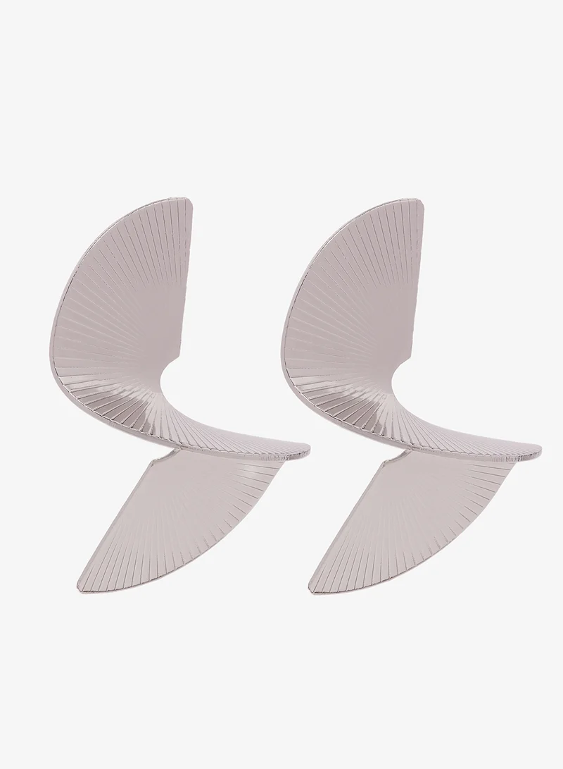 Ginger Chunky Asymmetical Silver Earrings