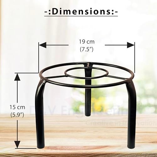 D&V ENGINEERING - Creative in innovation D&V Engineering Metal Plant Stand for Living Room, Balcony & Garden | Indoor/Outdoor Flower Pot Stand | Heavy-Duty | 50kg Capacity | 19x19x15 cm | Pack of 4, Black | POT-14B-04 - Image 3