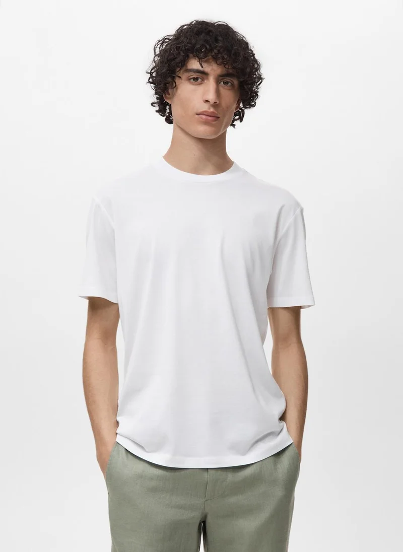 Mango Man Crew Neck Short Sleeve T-Shirt