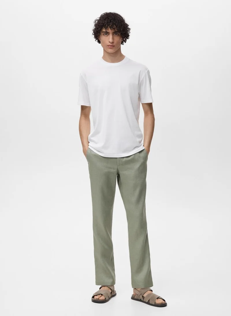 Mango Man Crew Neck Short Sleeve T-Shirt
