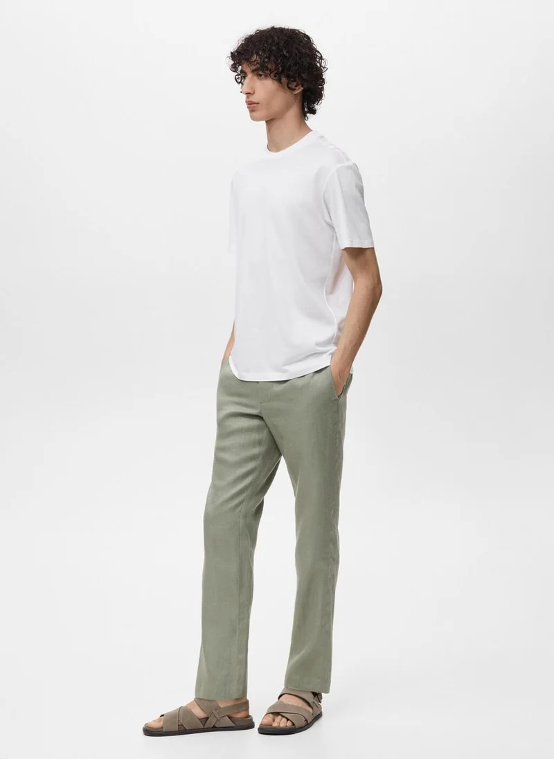 Mango Man Crew Neck Short Sleeve T-Shirt