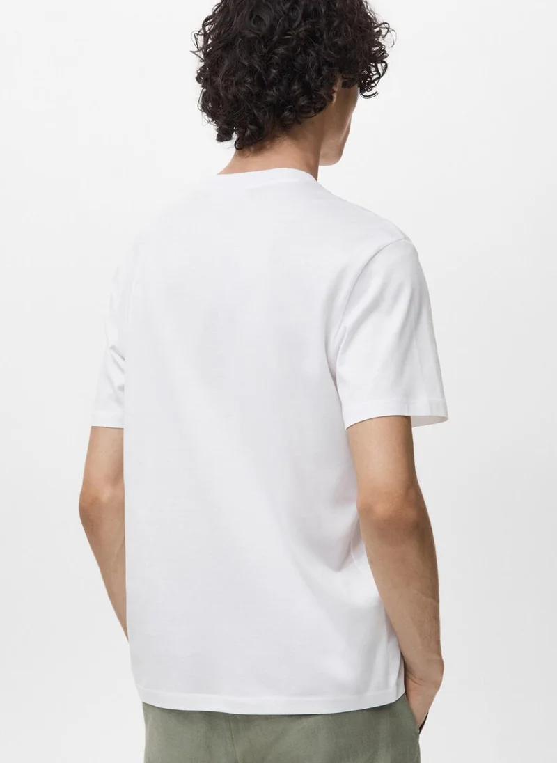 Mango Man Crew Neck Short Sleeve T-Shirt