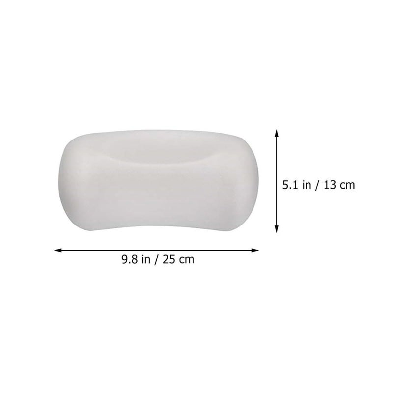 White Bathtub Pillow Neck Support Suction Cup Spa Tub Relaxation - Image 3
