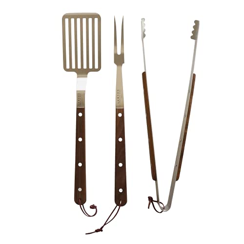 Lamson Premier 20" Walnut 3-Piece BBQ Set - Image 2