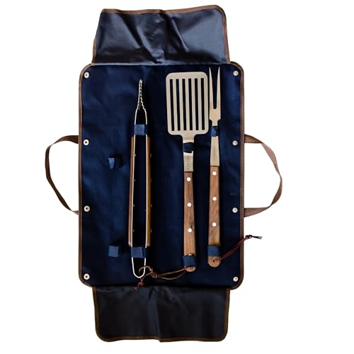 Lamson Premier 20" Walnut 3-Piece BBQ Set - Image 1