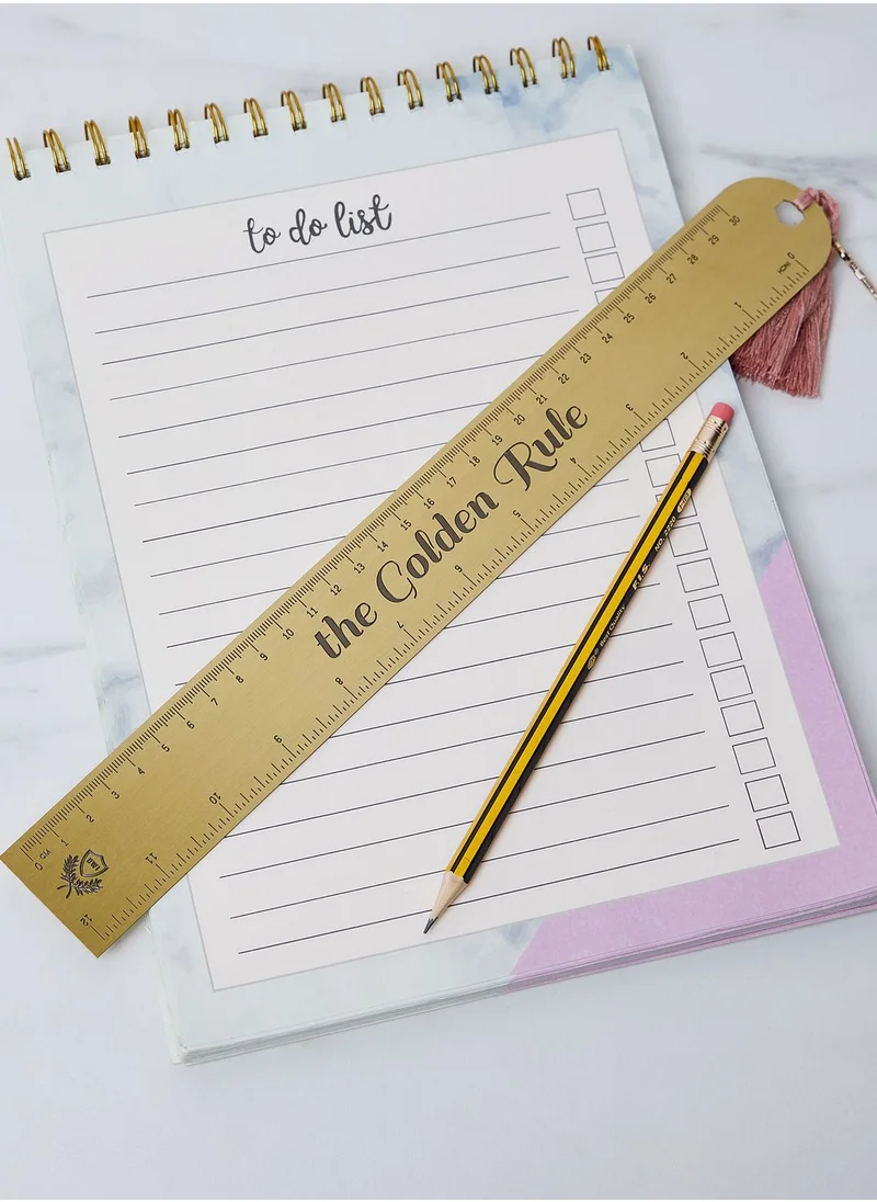 DesignWorks Ink Gold "The Golden Rule" - Metal Ruler, 12 Inch