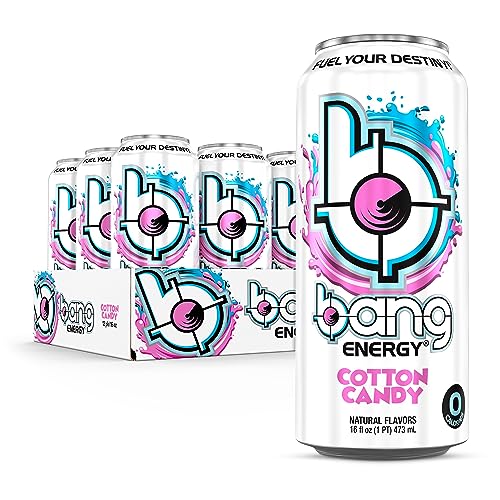 Bang Energy Cotton Candy, Sugar-Free Energy Drink, 16-Ounce (Pack of 12) - Image 1