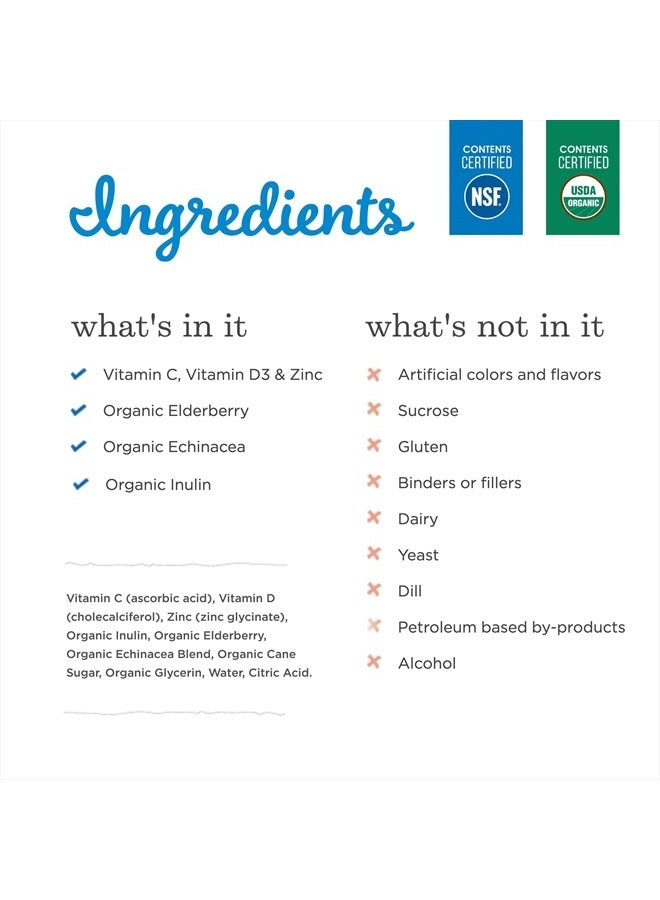 Mommy's Bliss شراب البلسان العضوي وزيادة المناعة مع الفيتامينات والبريبايوتكس والإشيناسيا للأطفال والبالغين 1 سنة وما فوق، 3 أونصات سائلة - Image 3