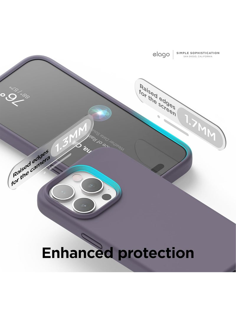 Elago Liquid Silicone for iPhone 15 Pro MAX Case Cover Full Body Protection, Shockproof, Slim, Anti-Scratch Soft Microfiber Lining - Deep Lavender - Image 4