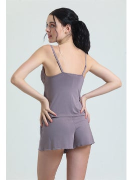 Magic Form 17378 Women's Lace Modal Rope Suspended Shorts Set-Zinc  - Image 2