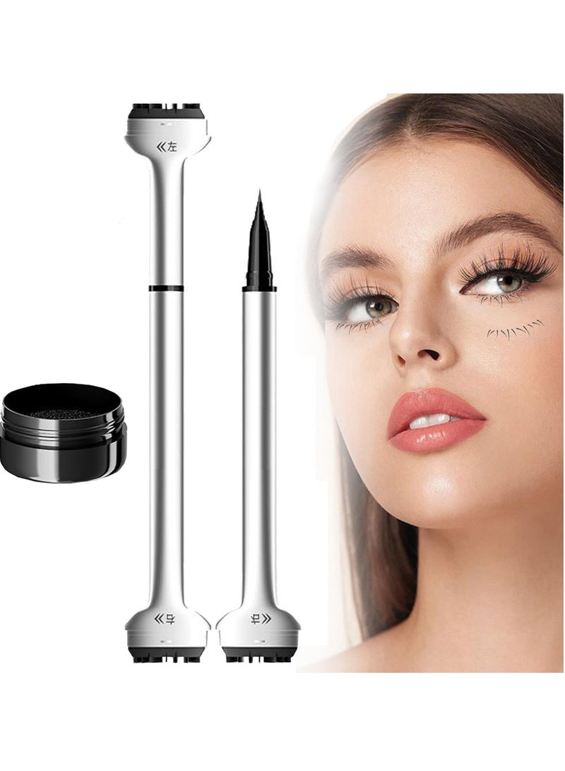 Excefore Lower Lash Stamp, 2-in-1 Waterproof Sweatproof Eyeliner & Lower Eyelash Stamp Set, Silicone Eyelash Stamp, Quick Eye Makeup Tool with Ink (Black) - Image 1