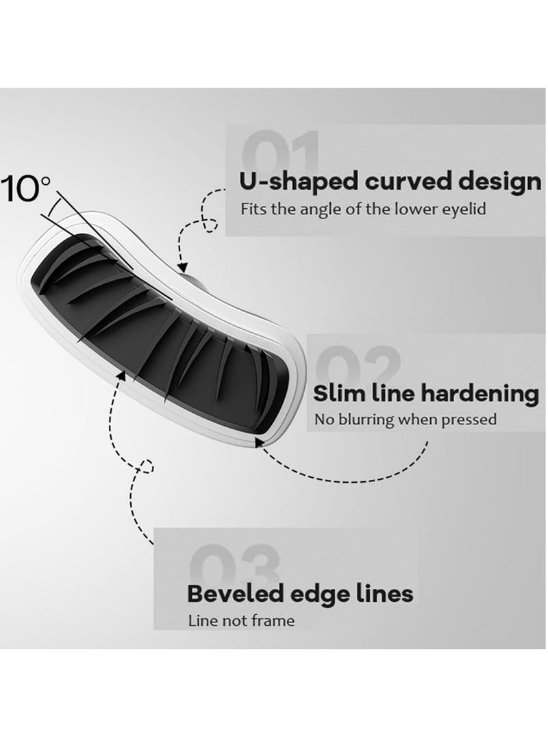 Excefore Lower Lash Stamp, 2-in-1 Waterproof Sweatproof Eyeliner & Lower Eyelash Stamp Set, Silicone Eyelash Stamp, Quick Eye Makeup Tool with Ink (Black) - Image 3