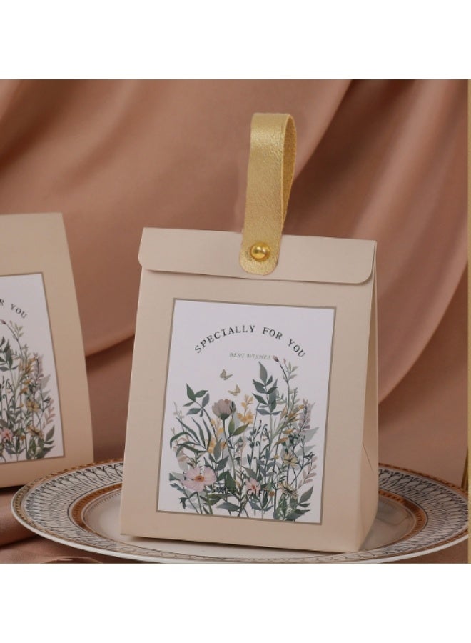 عبوة من 20 كيس هدايا صغير للشكر، أكياس ورقية صغيرة مزينة بشريط، أكياس تغليف هدايا للشكر، مناسبة لأعياد الميلاد وحفلات استقبال المولود وحفلات الزفاف، المقاس: 10 × 6.5 × 13 سم