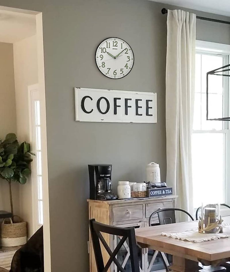 SEIKO 12 Inch Black Framed Luminous Numbered Wall Clock - Image 4