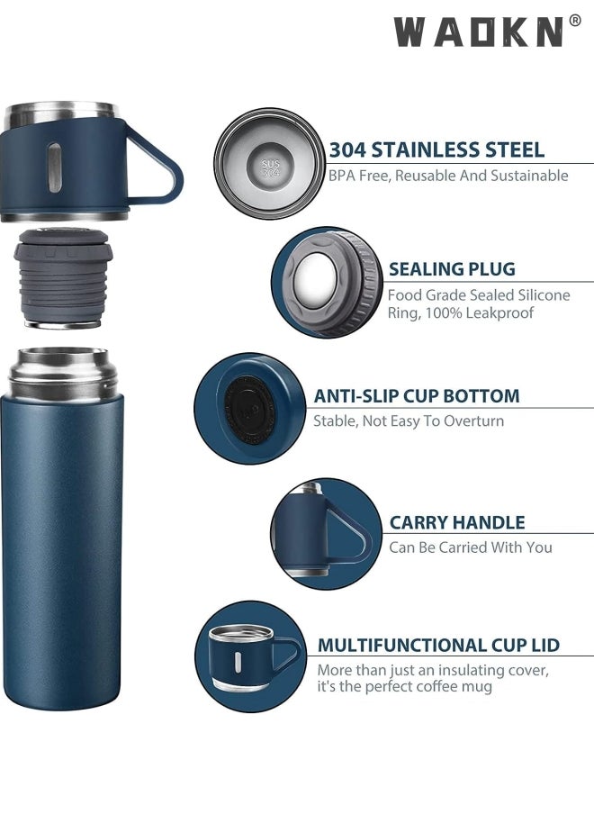 Stainless Steel Thermo 500ml Vacuum Insulated Bottle with Cup for Coffee Hot drink and Cold drink water flask.