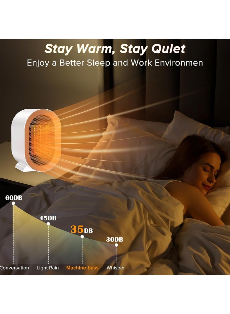 general Indoor electric heater, 1200W portable electric heater, supports two heating modes, PTC rapid heating, with overheat protection and tilt protection functions, suitable for desktop heaters in bedrooms and home offices - Image 5