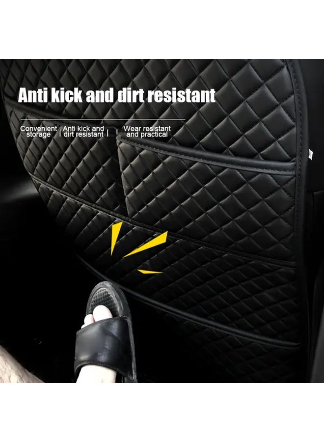 Black Car Storage Hanging Bag Anti Kick Mat Backrest Pouch Camping Vehicle Organizer - Image 3