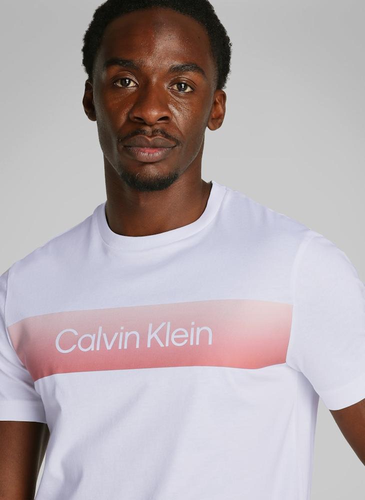CALVIN KLEIN - Linear Ombre Chest Logo T-Shirt - Image 1