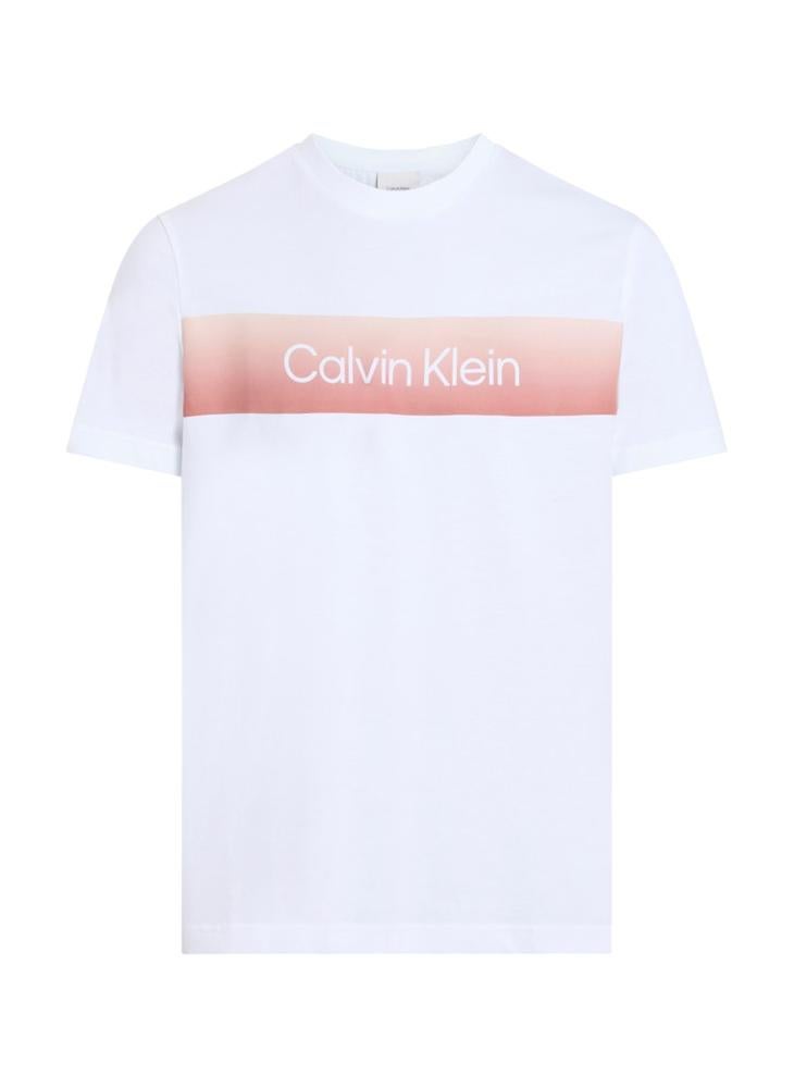 CALVIN KLEIN - Linear Ombre Chest Logo T-Shirt - Image 1
