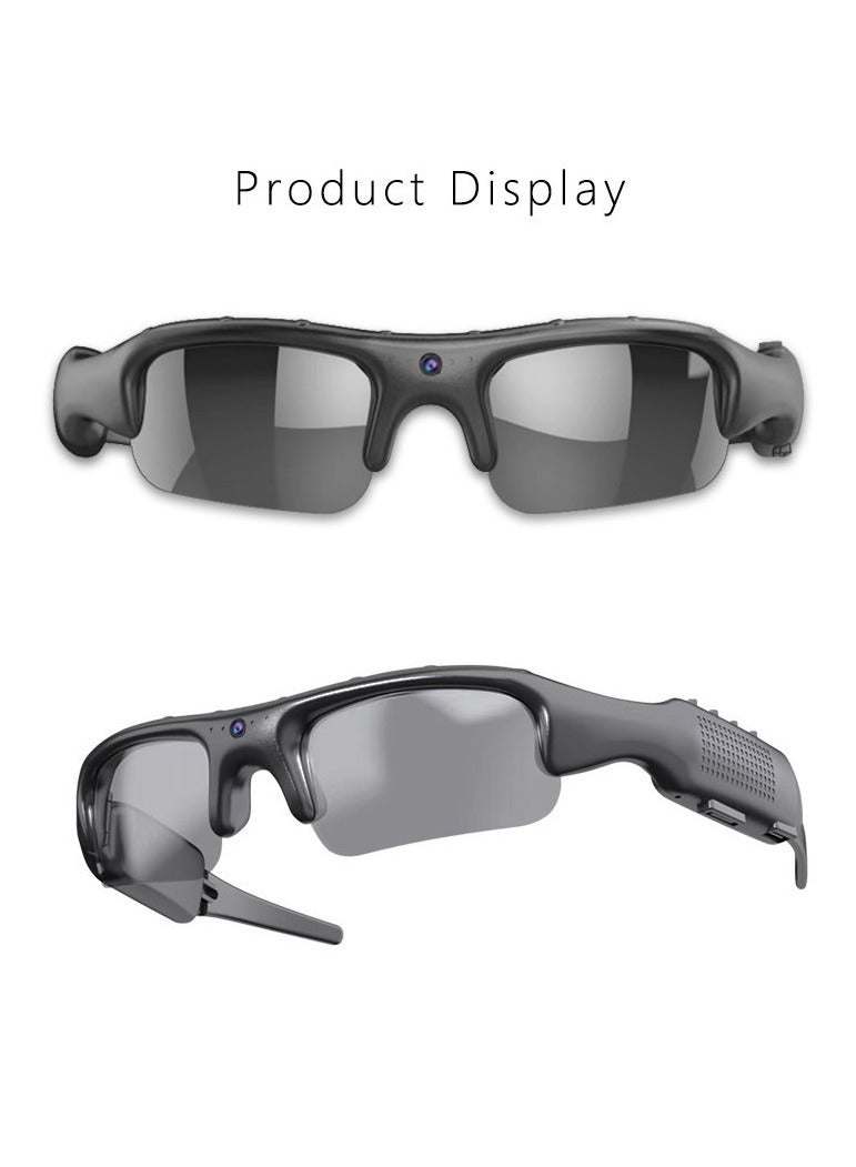 1080P HD Glasses-Style Action Camera for Cycling - Wi-Fi Smartphone Connectivity, 128GB Storage, Audio/Video Recording All-in-One, Head-Mounted Portable Camera - Image 1