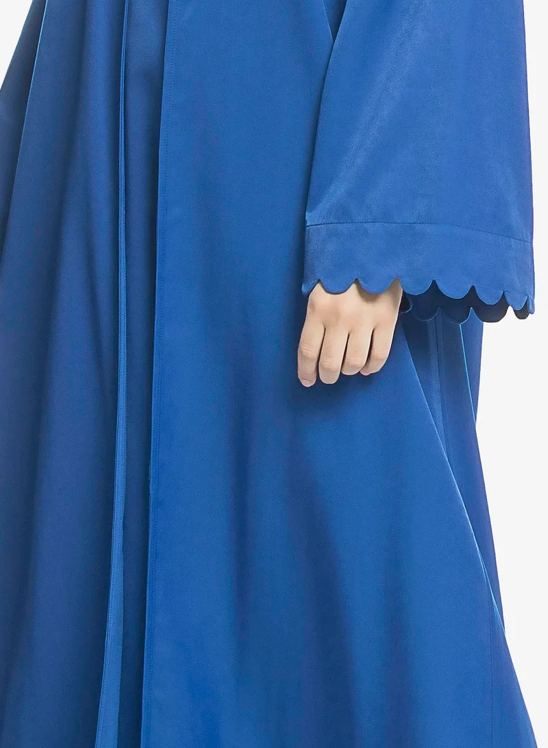 KAYFI Puff Sleeve Mesh Detail Abaya