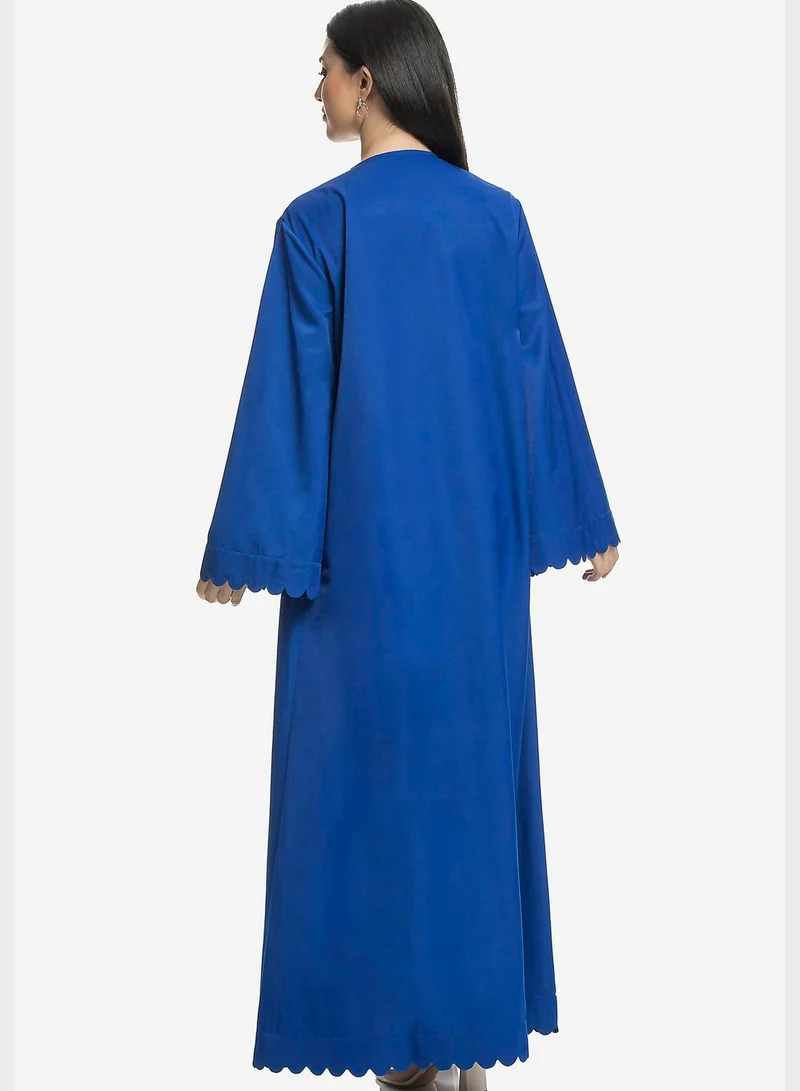 KAYFI Puff Sleeve Mesh Detail Abaya