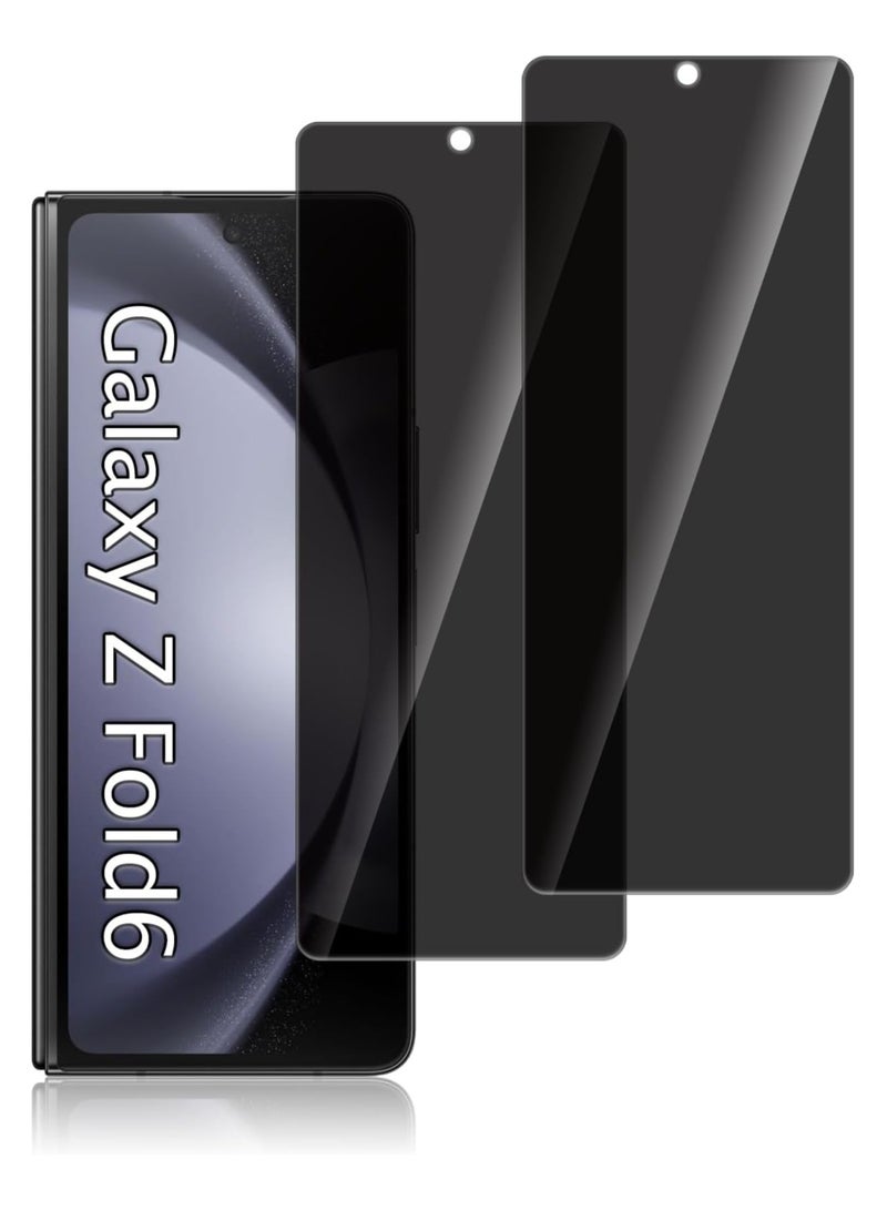 JOMILA 2 Pack Screen Glass for Samsung Galaxy Z Fold 6 Front Screen Privacy Screen Protector Anti-Spy Tempered Glass Film 9H Hardness Scratch Resistant Glass Screen Protector for Samsung Galaxy Z Fold 6 - Image 1