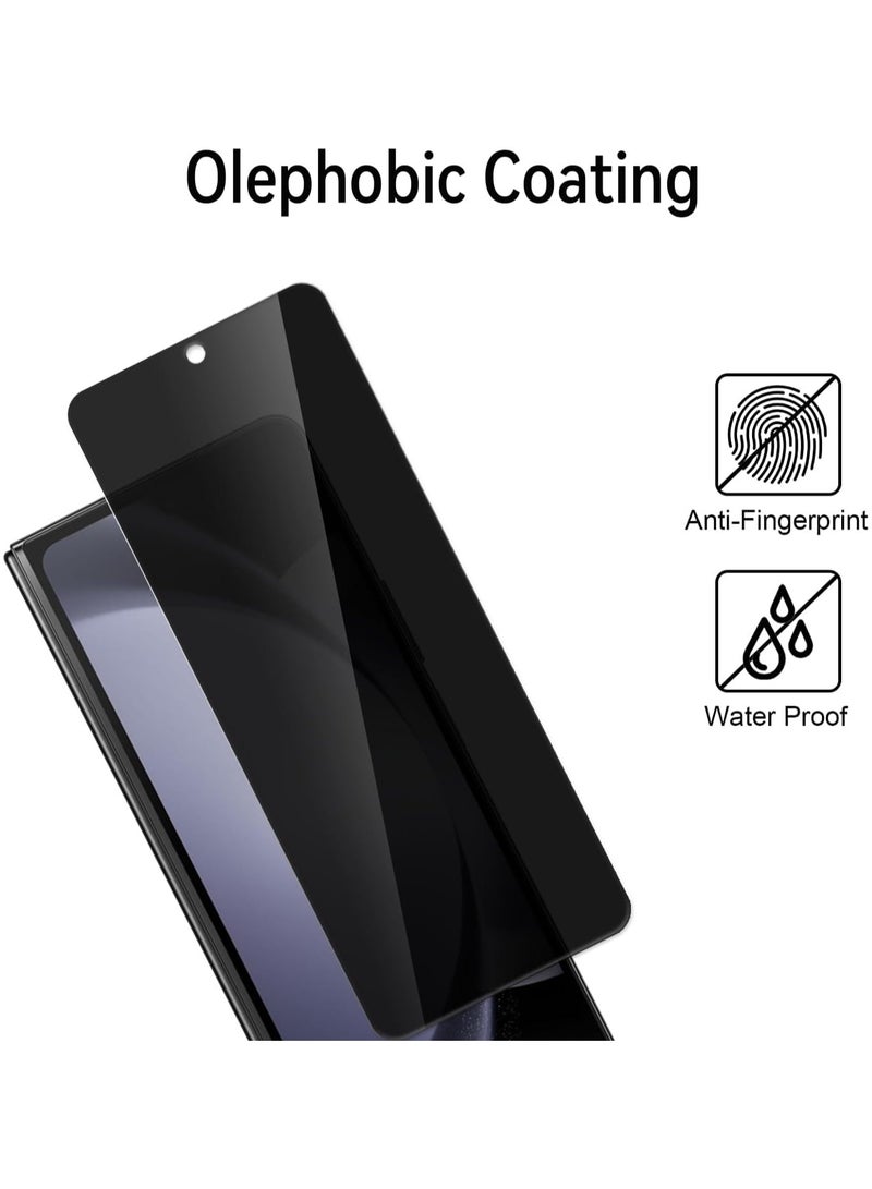 JOMILA 2 Pack Screen Glass for Samsung Galaxy Z Fold 6 Front Screen Privacy Screen Protector Anti-Spy Tempered Glass Film 9H Hardness Scratch Resistant Glass Screen Protector for Samsung Galaxy Z Fold 6 - Image 5