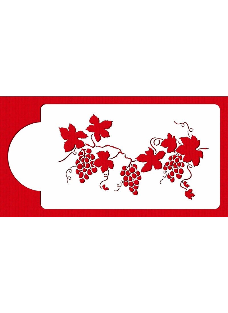 Designer Stencils - Designer Stencils C009 Grapevine Cake Stencil, Beige/semi-transparent - Image 1