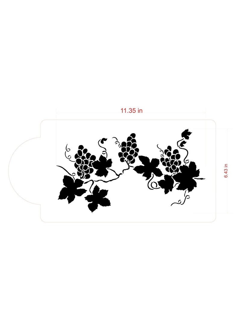 Designer Stencils - Designer Stencils C009 Grapevine Cake Stencil, Beige/semi-transparent - Image 1