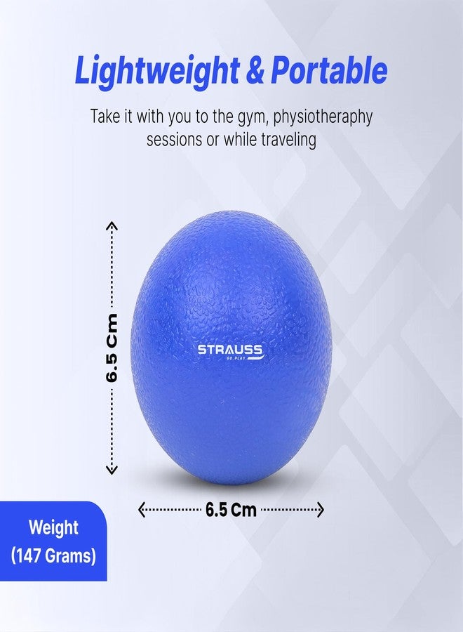 STRAUSS Massage Ball | Pain Relief Grip Ball | Silicone Material for Soft & Comfortable Grip | Stress Release Ball | Universal Size | Lacrosse Ball (Sleek Blue) Foam/Rubber material - Image 3