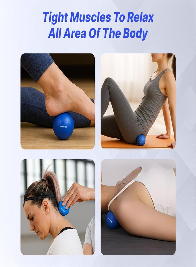 STRAUSS Massage Ball | Pain Relief Grip Ball | Silicone Material for Soft & Comfortable Grip | Stress Release Ball | Universal Size | Lacrosse Ball (Sleek Blue) Foam/Rubber material - Image 4