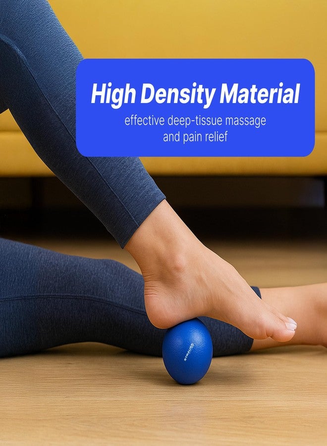 STRAUSS Massage Ball | Pain Relief Grip Ball | Silicone Material for Soft & Comfortable Grip | Stress Release Ball | Universal Size | Lacrosse Ball (Sleek Blue) Foam/Rubber material - Image 5