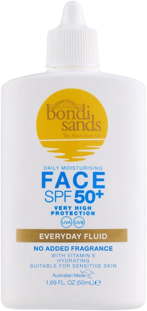 Bondi Sands SPF 50 Fragrance Free Face Fluid 50mL UVA UVB Protection Suitable for Sensitive Skin Cruelty Free 50ml169 FL Oz