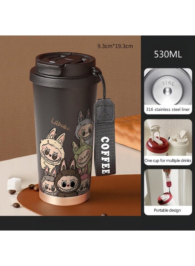 لابوبو كوب لابوبو 316 من الفولاذ المقاوم للصدأ معزول بالفراغ، كوب قهوة بارد معزول 530 مل - Image 1