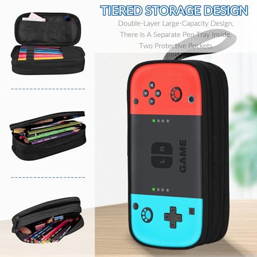 TILYTADLY Large Pencil Case for Boys - Boys Pencil Pouch with Zipper Compartments - Big Capacity Pen Box Gamer Pen Bag Organizer for Kids Teens School - Image 3