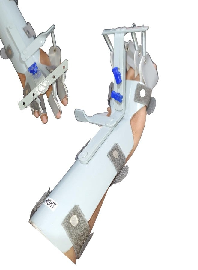 WMIO aluminium Dynamic Cockup Splint With Finger Extension Assist, Universal, Dynamic Hand Splint (post surgical support) (For Right Hand) - Image 1