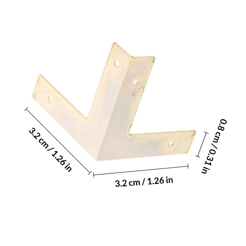 4 Pack Yellow Iron Furniture Corner Guards Metal Edge Protectors For Jewelry Wooden Cases - Image 3